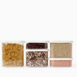 Small:Hours Set of 5 Stackable Pantry Containers